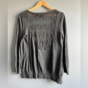 Forever 21 Dark Gray Cardigan with Lace Back